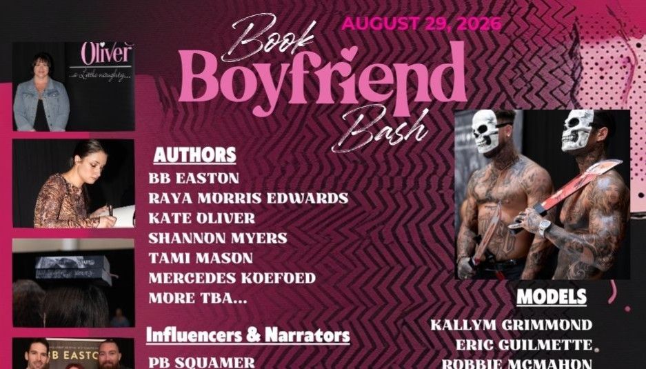 Book signing event for 2026 Book Boyfriend Bash & Wicked Pages Fantasy Ball on Friday, August 28 - 29, 2026