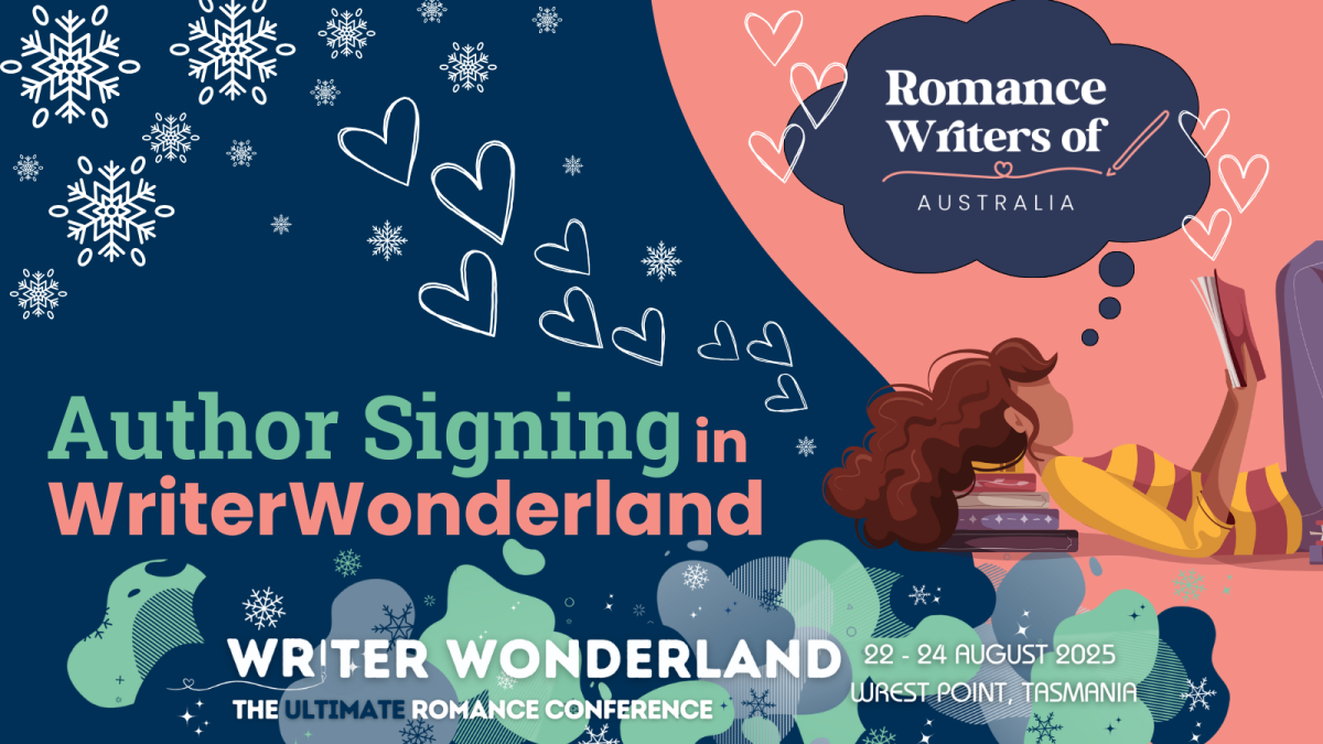 Book signing event for RWAus Writer Wonderland Author Signing on Friday August 22, 2025
