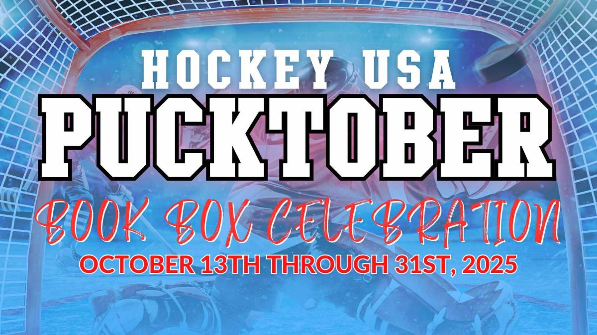 Book signing event for Hockey USA PUCKTOBER on Friday October 31, 2025