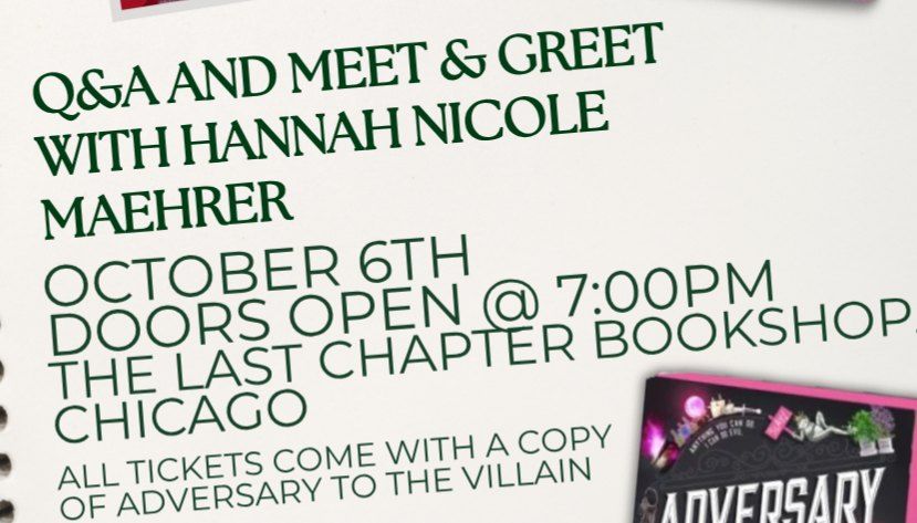 Q&A and Book Signing with Hannah Nicole Maehrer