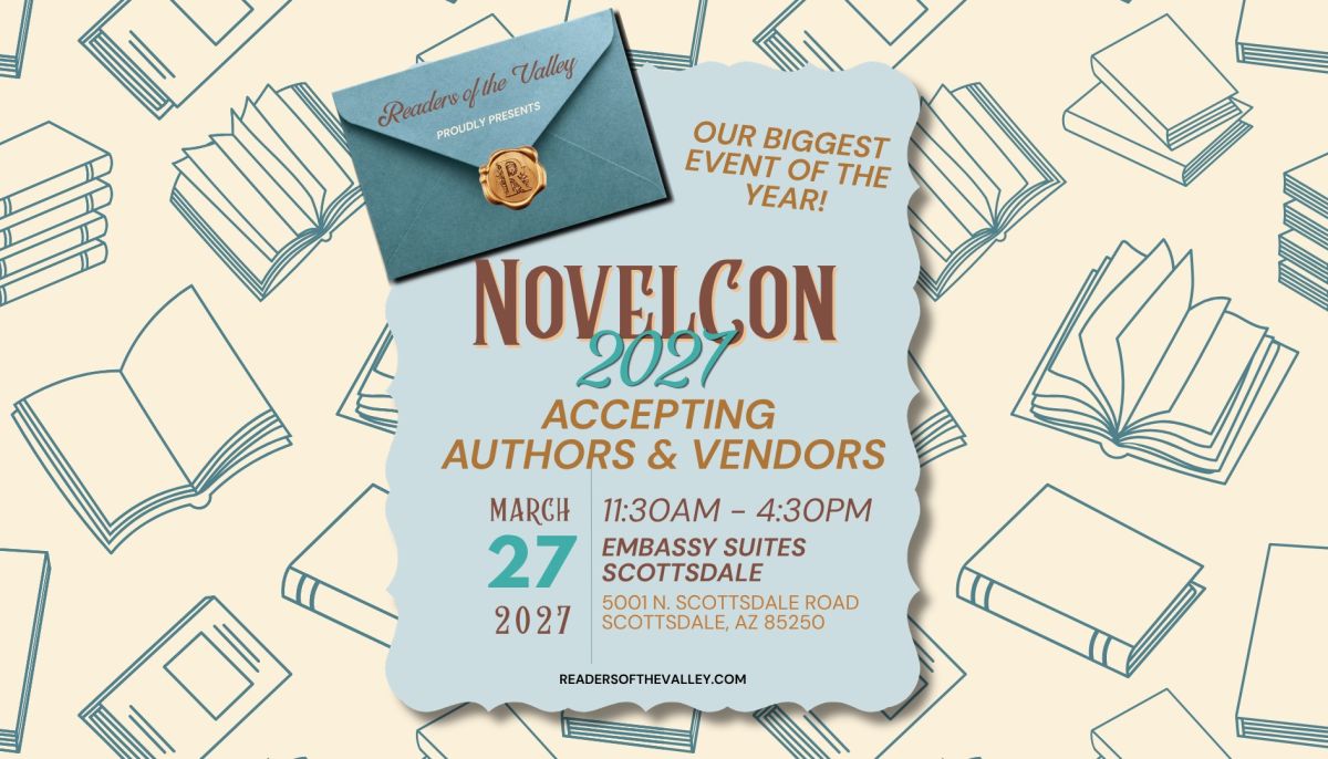 Book signing event for Novelcon by Readers of the Valley on Saturday March 27, 2027
