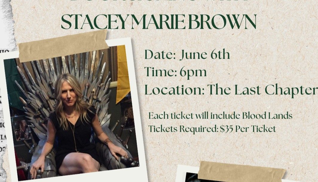 Book signing event for TLC-Q&A and Book Signing with Stacey Marie Brown on Saturday June 6, 2026