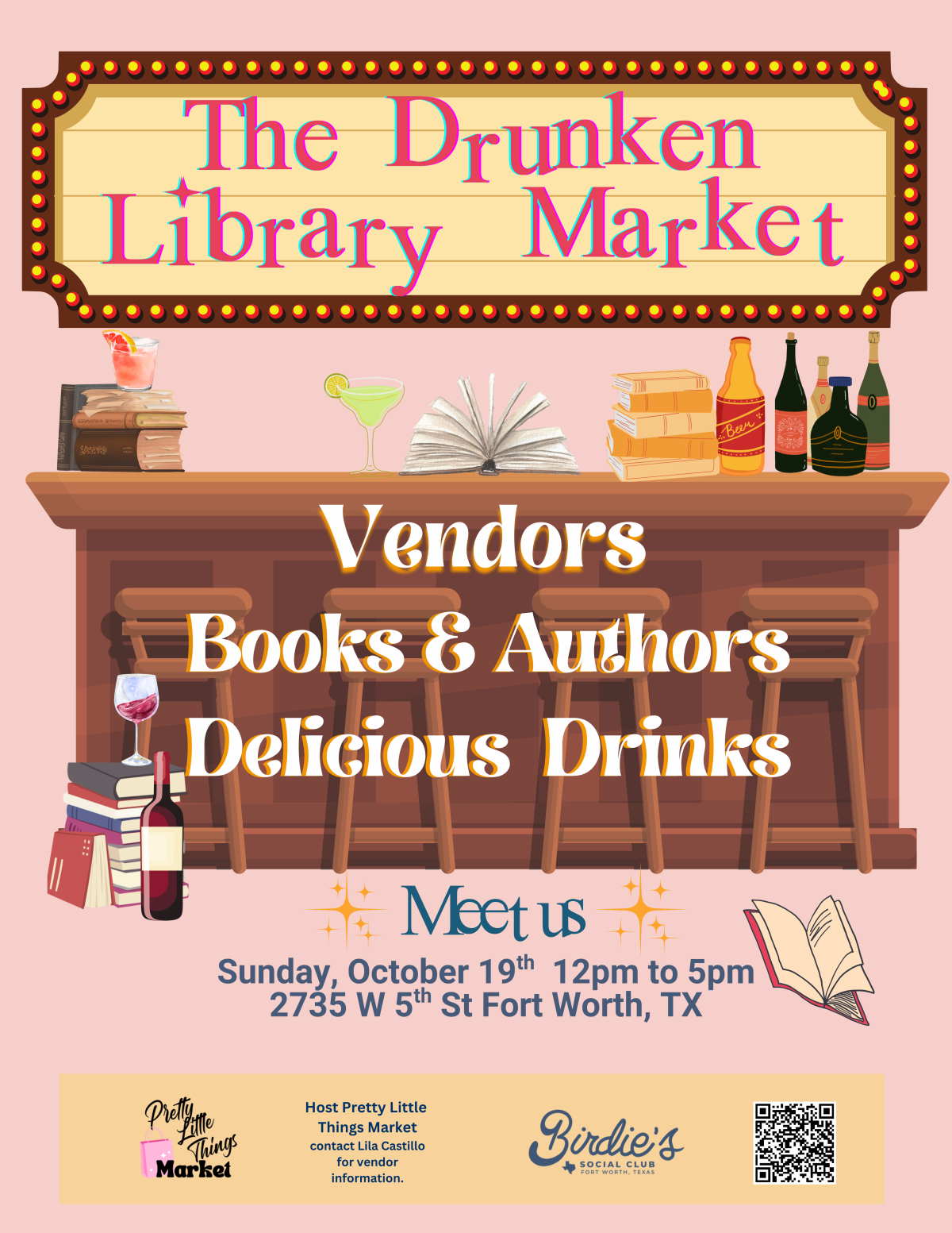 Book signing event for The Drunken Library on Sunday October 19, 2025