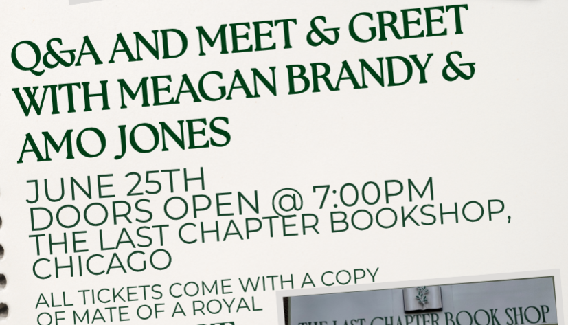 Book signing event for Q&A and Book Signing with Meagan Brandy and Amo Jones on Thursday June 25, 2026