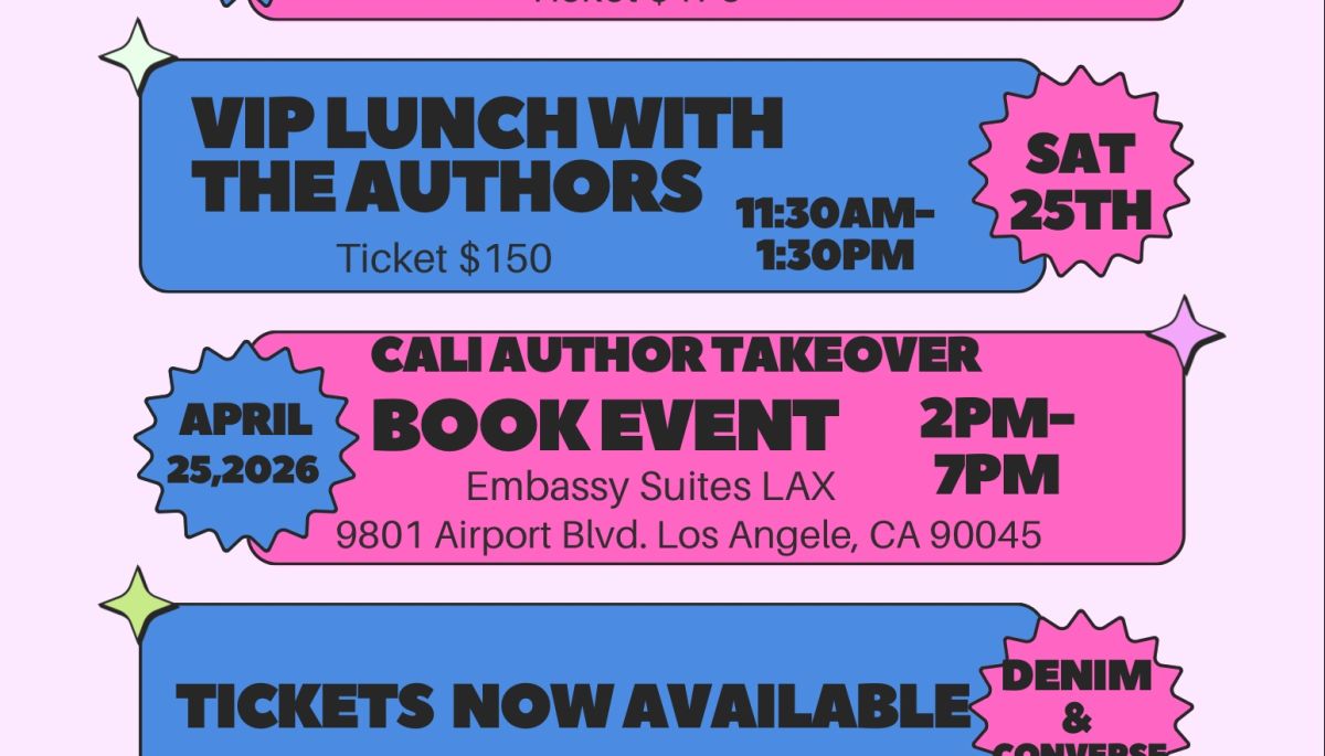 Book signing event for CALI Author Denim, Books and Converse Takeover on Saturday, April 25 - 26, 2026