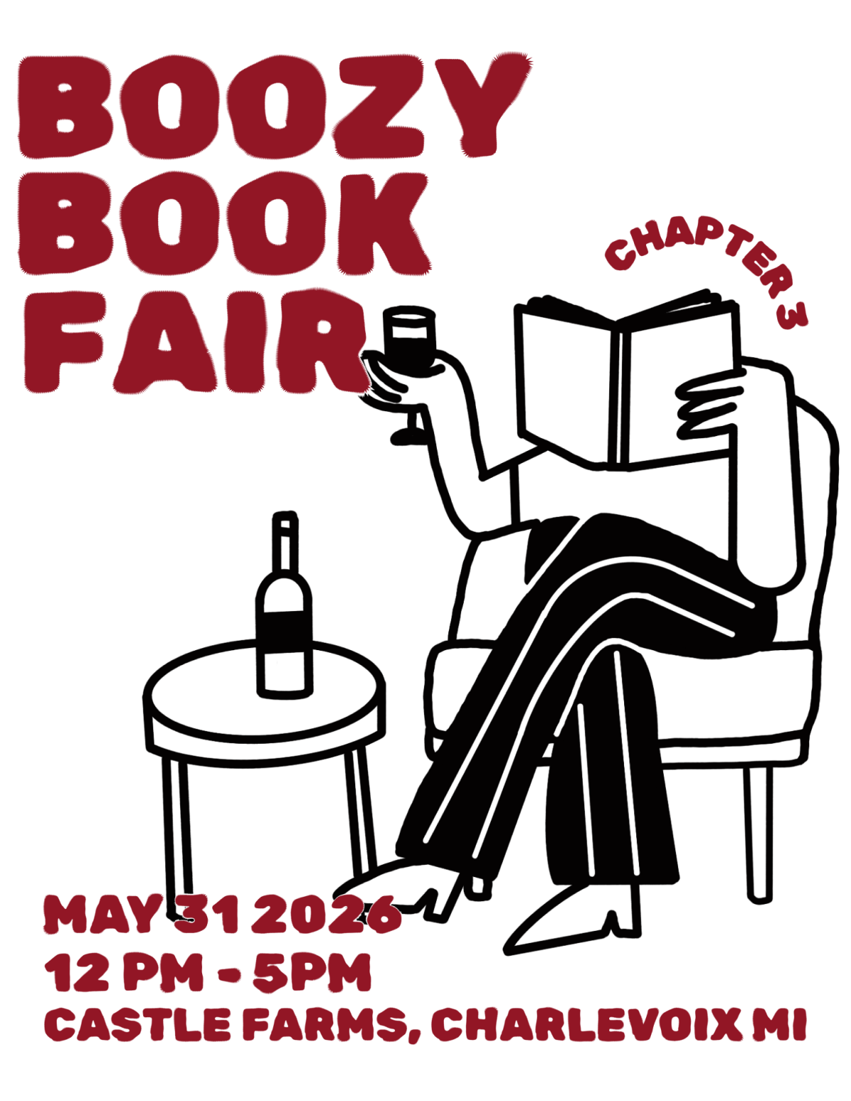 Book signing event for Boozy Book Fair - Chapter Three on Sunday May 31, 2026