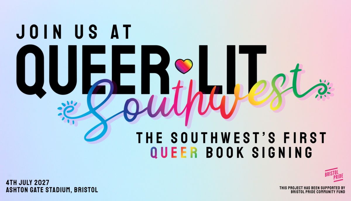 Book signing event for QueerLit Southwest on Sunday July 4, 2027
