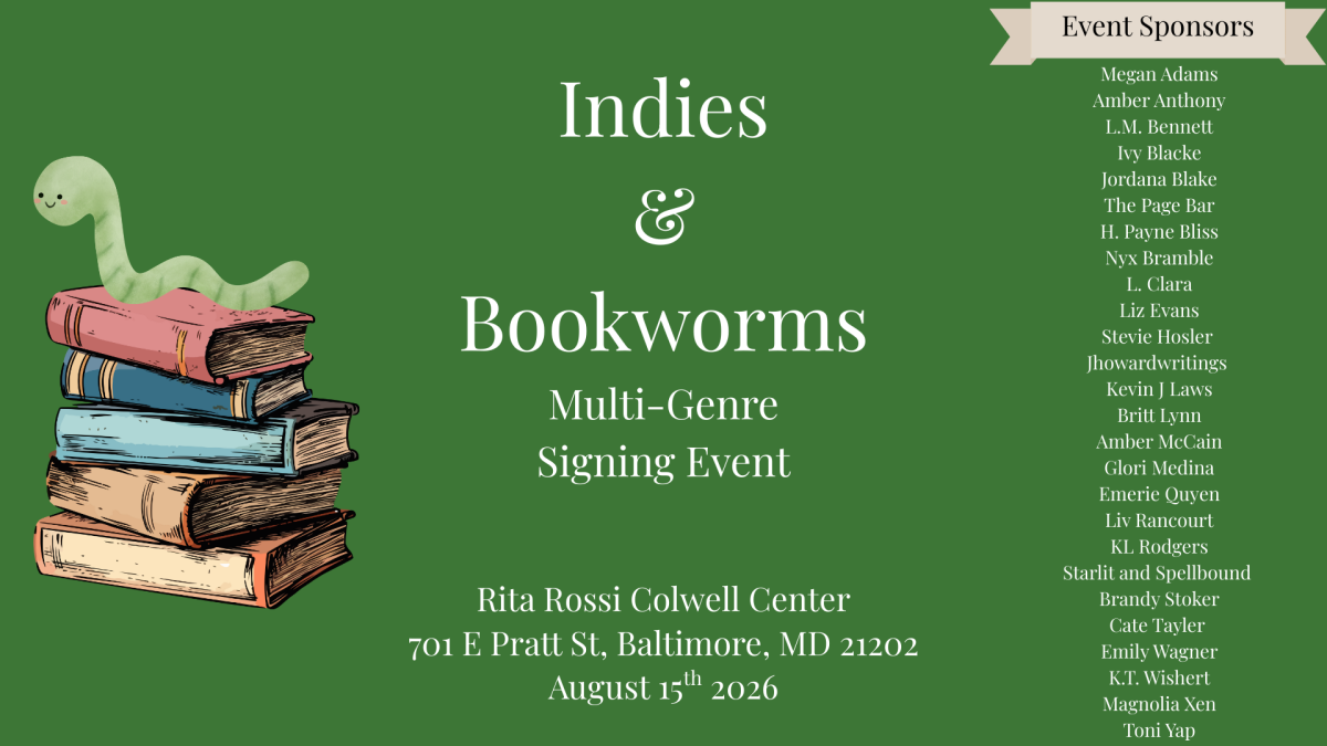 Book signing event for Indies & Bookworms on Saturday August 15, 2026