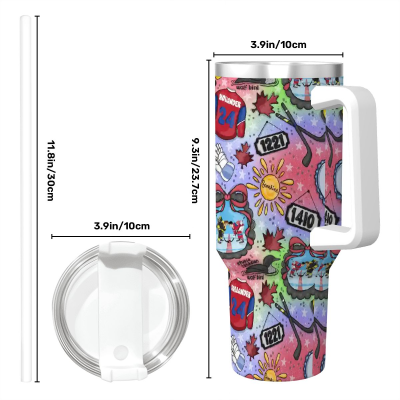 40 oz travel mug Ombre MM hockey romance
