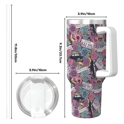 40 oz travel mug floral supernatural kansas