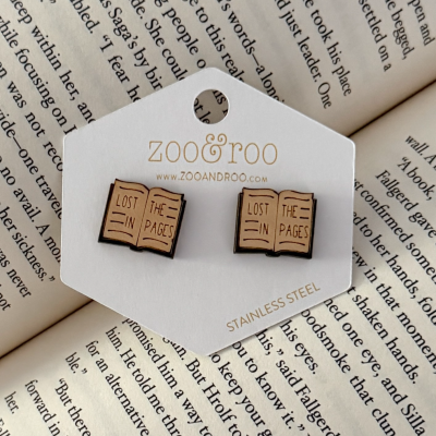Lost in the Pages Book Stud Earrings