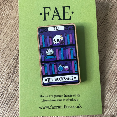 The Witchy Bookshelf - Wooden Pin Badge