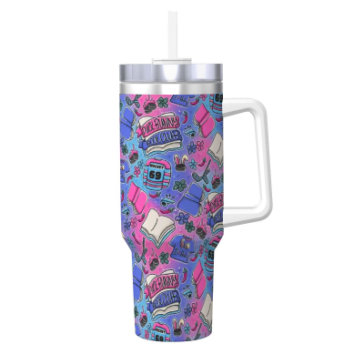 40 oz travel mug puck bunny hockey romance bookish