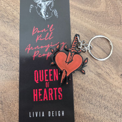 Queen of Hearts Impaled Heart Keyring