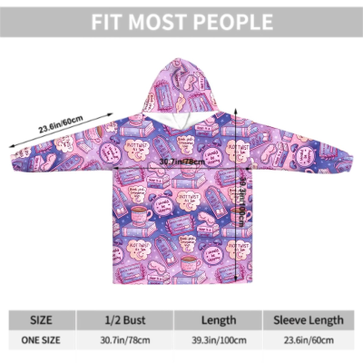 3am reading club ombre bookish hooded blanket