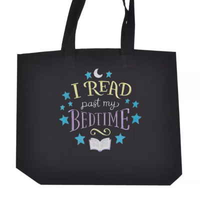 I Read Past My Bedtime Embroidered Bag
