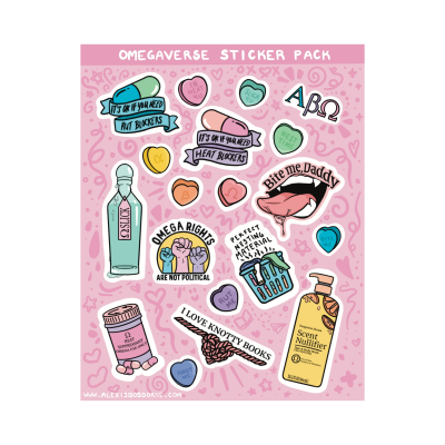 Omegaverse vinyl sticker sheet