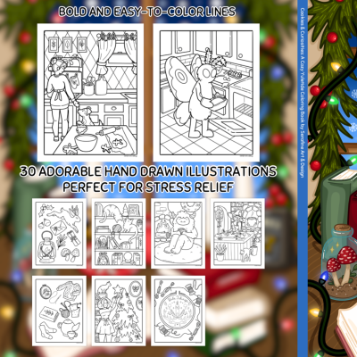 Cookies & Curiosities: A Cozy Yuletide Coloring Book