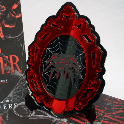 Officially Licensed Web of Silence Spider Mirror Bookshelf Signs