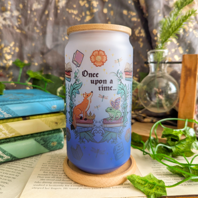 Spring Fairy Tale Can Glass Cup | Bamboo Lid and Metal Straw