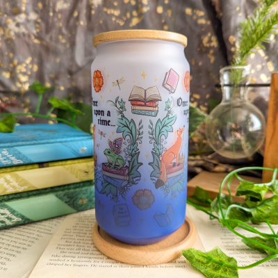 Spring Fairy Tale Can Glass Cup | Bamboo Lid and Metal Straw