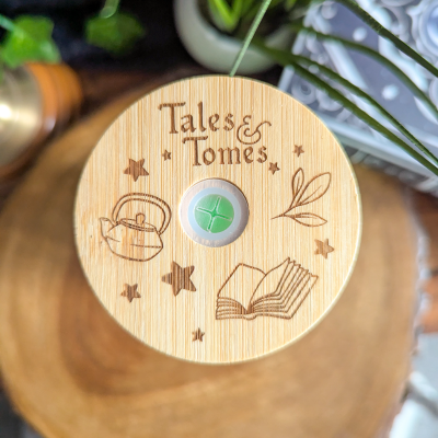 Matcha Reading Dragons Can Glass Cup | Bamboo Lid and Metal Straw