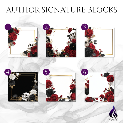 3"x3" Author Signature Block (#6 Flowers)