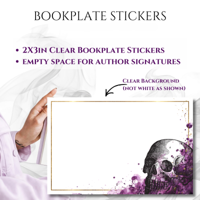 Bookplate Sticker 2"x3"  (#24 Purple-Skull)