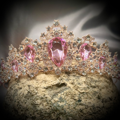 Tiara with Pink & Clear rhinestones