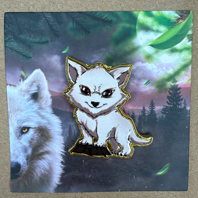 Lone White Wolf Pin