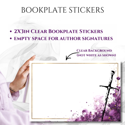 Bookplate Sticker 2"x3"  (#19 Purple-Sword)