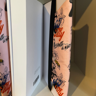 Fabric Dust Jacket / Book Cover - Pink