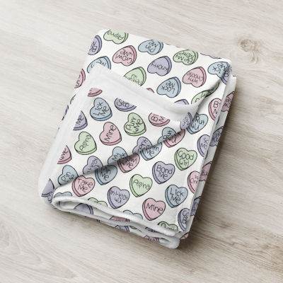 Omegaverse Conversation Hearts Blanket