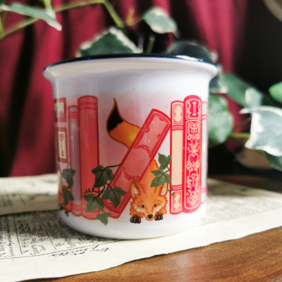 Fantasy Romance Bookshelf Ceramic Camper Mug