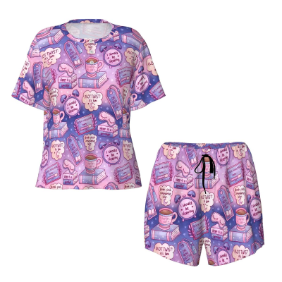 3am reading club ombre bookish short pyjamas