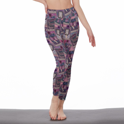 Tarot and tomes bookish high waisted leggings
