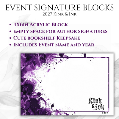 Kink & Ink 4"x6" Event Signature Block (#5 Purple Splatter)