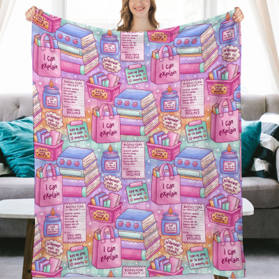 Bookish blanket Ombre book shopping addict