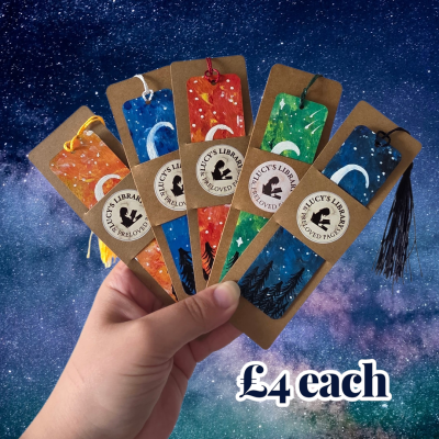 Handpainted Moon Design Bookmark