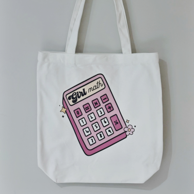 Girl Math Calculator Library Tote Bag