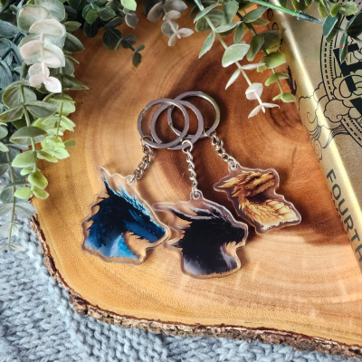 Fourth Wing Dragon Keychains