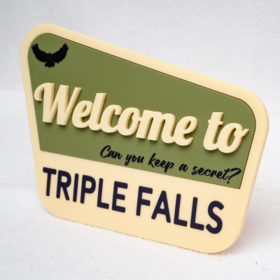 Officially Licensed The Ravenhood Welcome To Triple Falls Bookshelf Signs