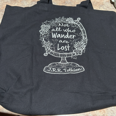 Not All Who Wander Are Lost Embroidered Bag