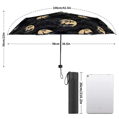 Flying dragon at night bookish umbrella