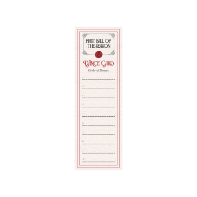Swoons Fest Dance Card Bookmark