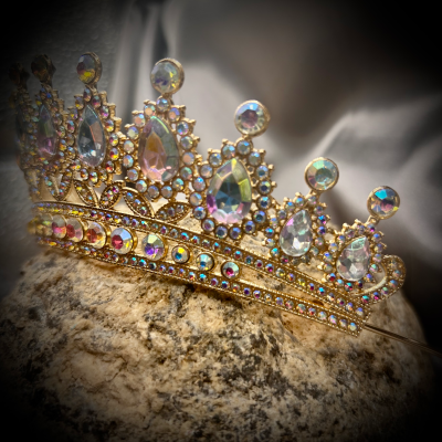 Tiara with multi-colored rhinestones