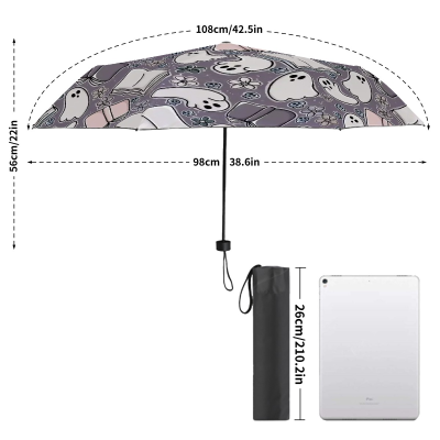 Cartoon book ghosts bookish umbrella