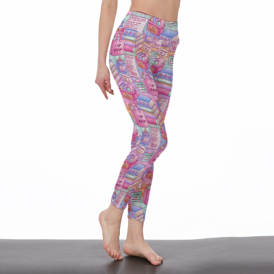 Book shopping addict bookish high waisted leggings