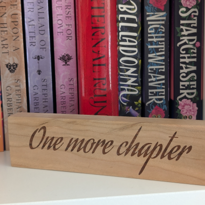 One More Chapter Wooden Bookshelf Sign