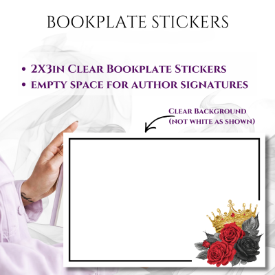 Bookplate Sticker 2"x3"  (#32 Crown-Roses-2)